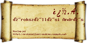 Árokszállási András névjegykártya