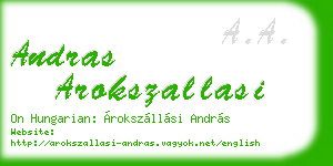 andras arokszallasi business card